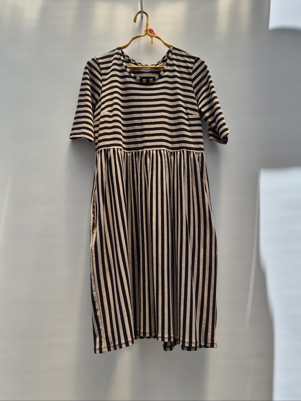 Gudrun Sjoden Organic Cotton Dress S Striped Lagenlook Cottagecore Art Teacher